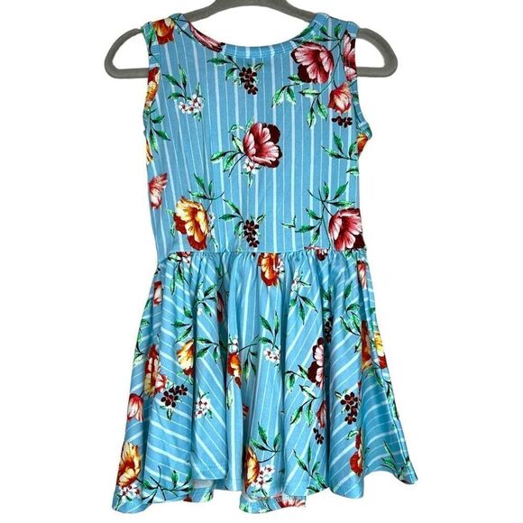 NEW Dot Dot Smile Blue Floral & Stripes Tank Dress 12-24 Months - Picture 6 of 6